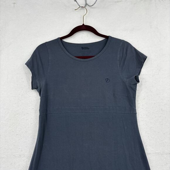 Fjallraven T Shirt Dress Size M Gray High Coast Lightweight Cap Sleeve Stretch - Picture 3 of 10